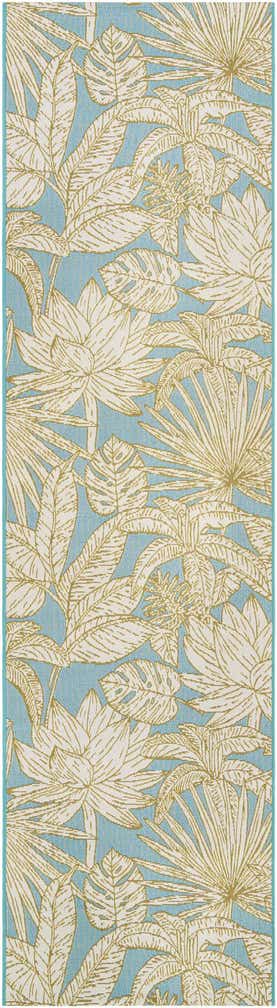 2' 7 x 10' Easy-Clean Botanical Indoor / Outdoor Runner Rug