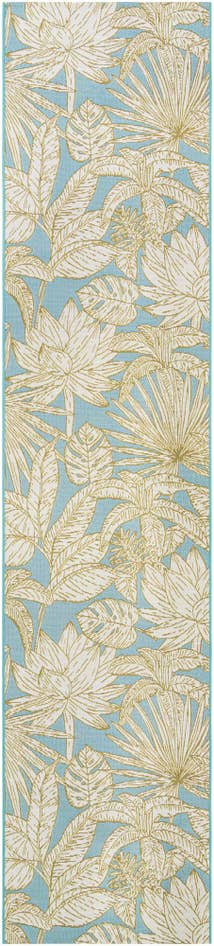 Detail image of 2' 7 x 12' Easy-Clean Botanical Indoor / Outdoor Runner Rug