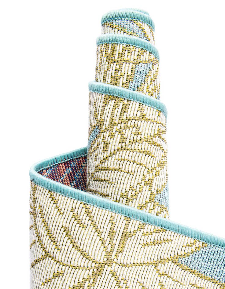 Detail image of 2' x 6' Easy-Clean Botanical Indoor / Outdoor Runner Rug