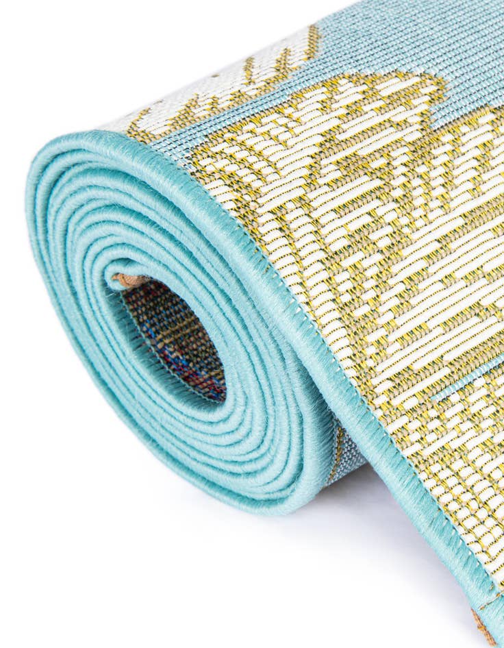 Detail image of 2' 7 x 10' Easy-Clean Botanical Indoor / Outdoor Runner Rug