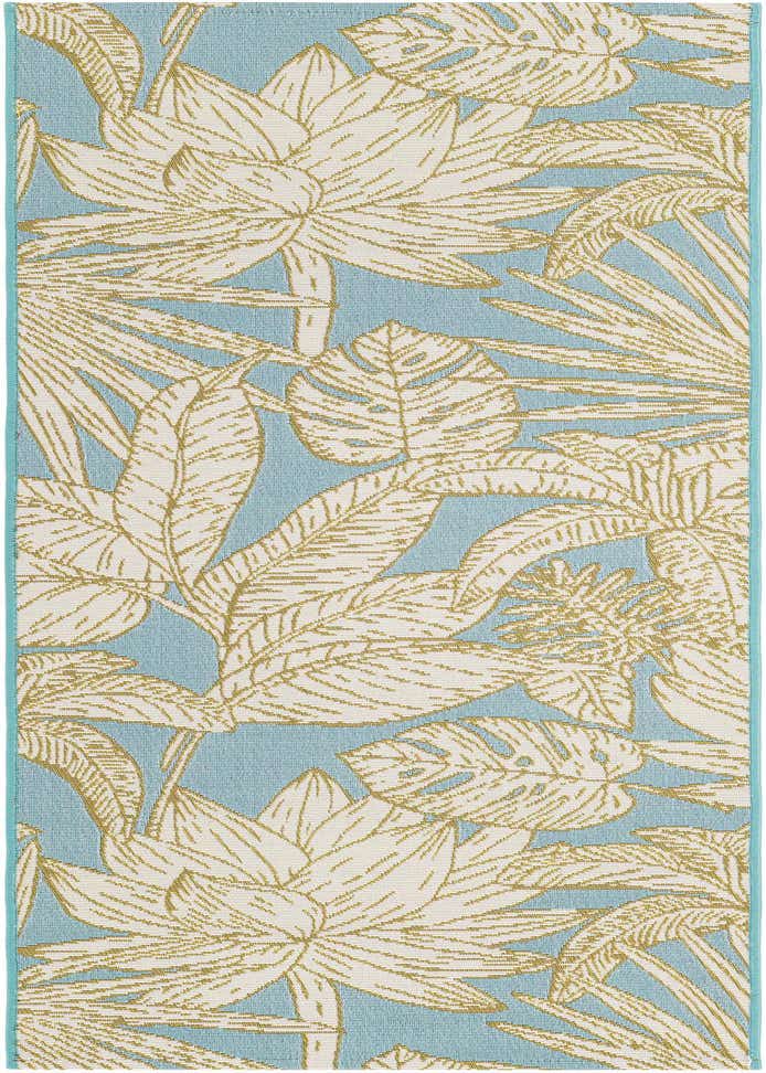 2' x 6' Easy-Clean Botanical Indoor / Outdoor Runner Rug