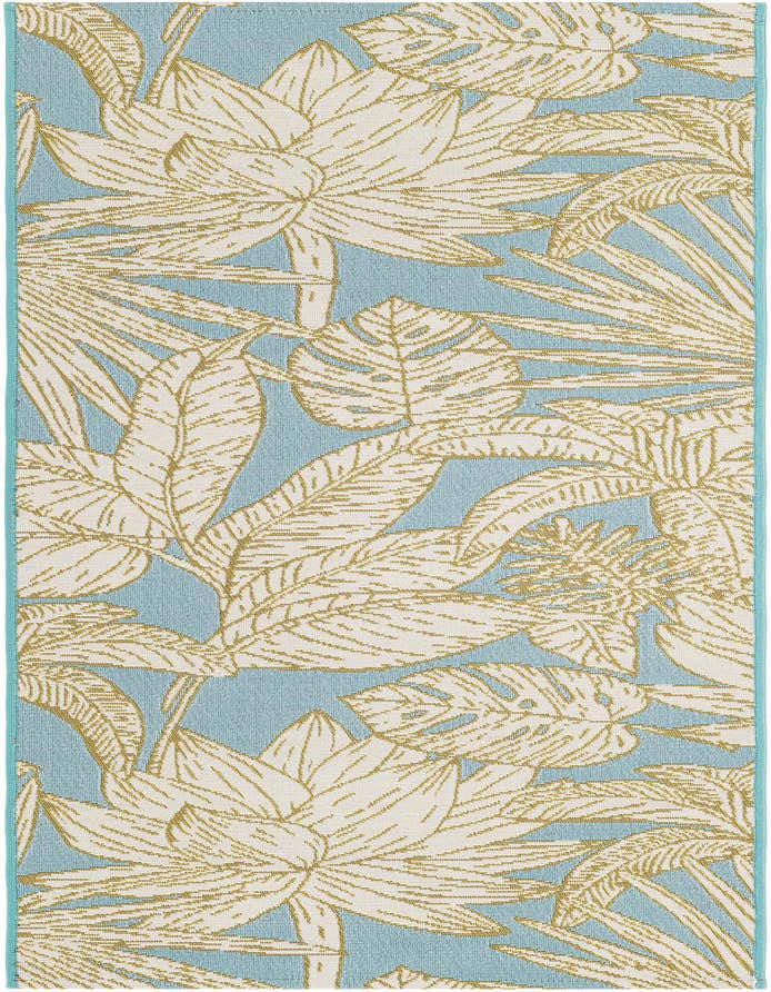 Detail image of 2' x 6' Easy-Clean Botanical Indoor / Outdoor Runner Rug