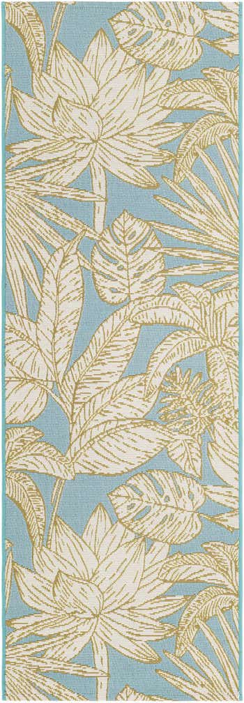 2' x 6' Easy-Clean Botanical Indoor / Outdoor Runner Rug