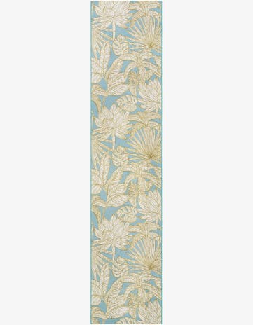 2' 7 x 12' Easy-Clean Botanical Indoor / Outdoor Runner Rug