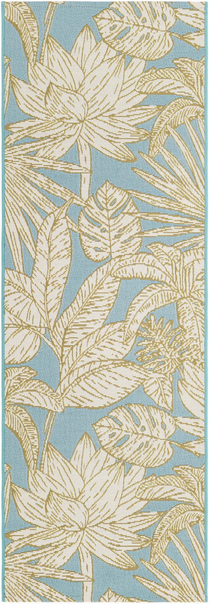 2' x 6'  Washable Botanical Indoor / Outdoor Runner Rug