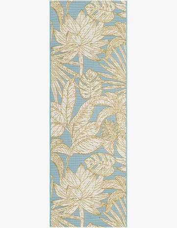 2' x 6' Easy-Clean Botanical Indoor / Outdoor Runner Rug
