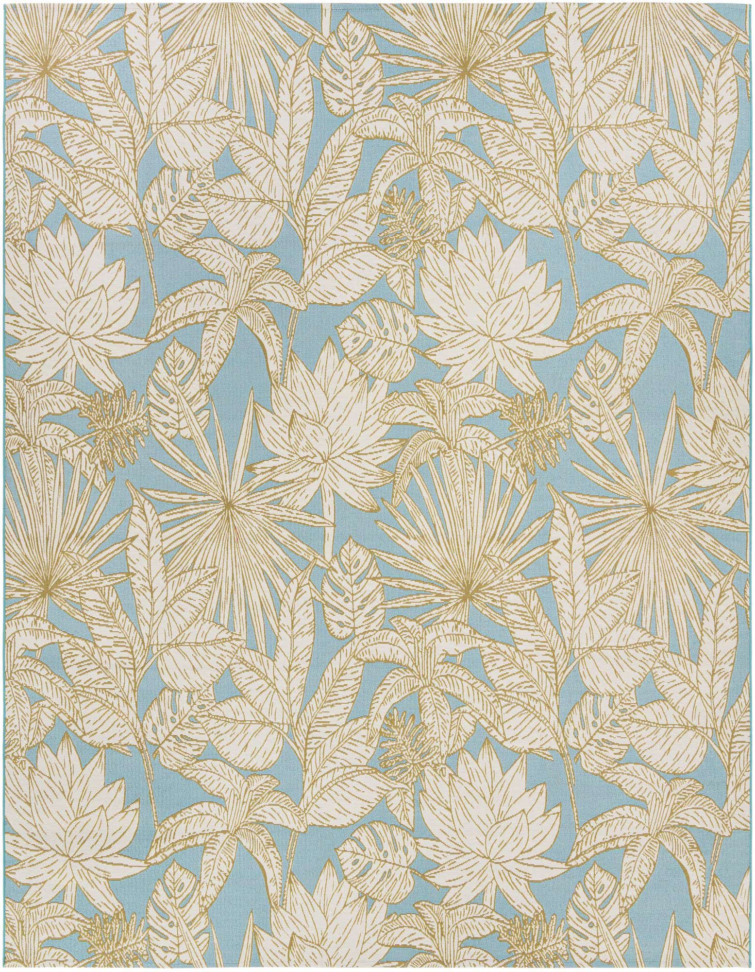 10' x 10' Easy-Clean Botanical Indoor / Outdoor Square Rug