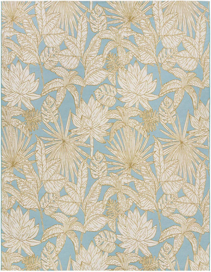 Detail image of 10' x 10' Easy-Clean Botanical Indoor / Outdoor Square Rug