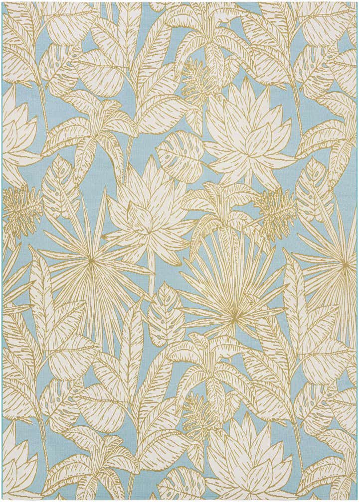 7' 10 x 7' 10 Easy-Clean Botanical Indoor / Outdoor Square Rug