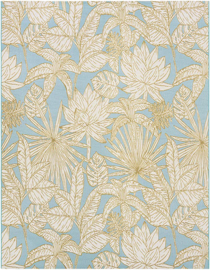 Detail image of 7' 10 x 7' 10 Easy-Clean Botanical Indoor / Outdoor Square Rug