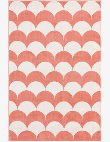 Soft Coral Pink Whimsy Kids Rug