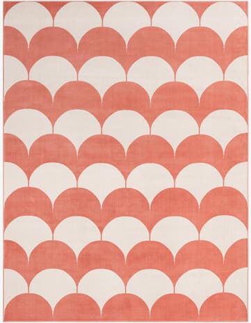 Soft Coral Pink Whimsy Kids Rug