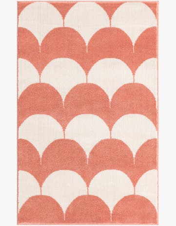 Soft Coral Pink Whimsy Kids Rug