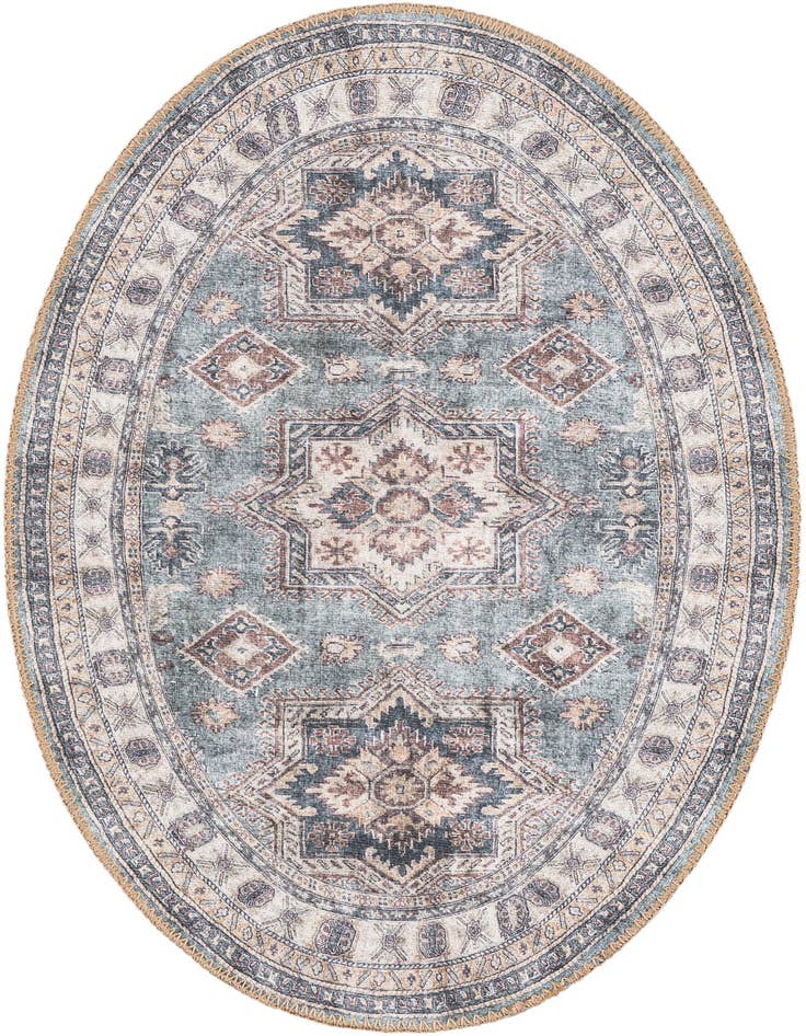 Detail image of 2' x 3' 1 Washable Timeless Oval Rug
