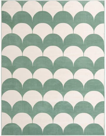 Soft Green Whimsy Kids Rug