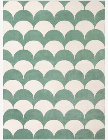 Soft Green Whimsy Kids Rug
