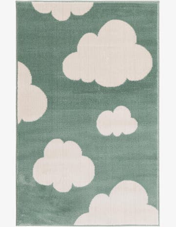 Soft Green Whimsy Kids Rug