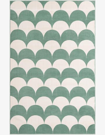 Soft Green Whimsy Kids Rug