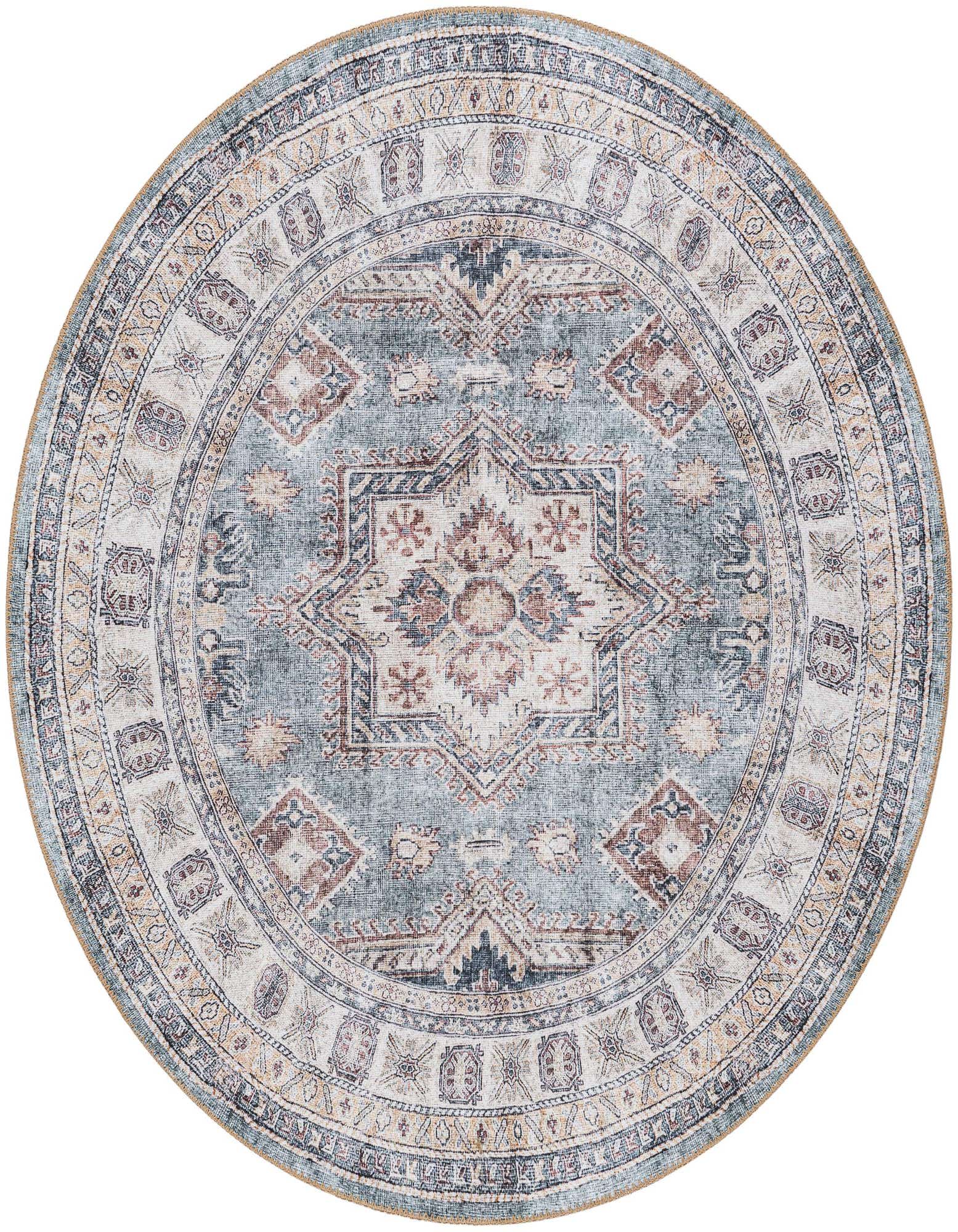 5' 1 x 5' 1 Washable Timeless Round Rug