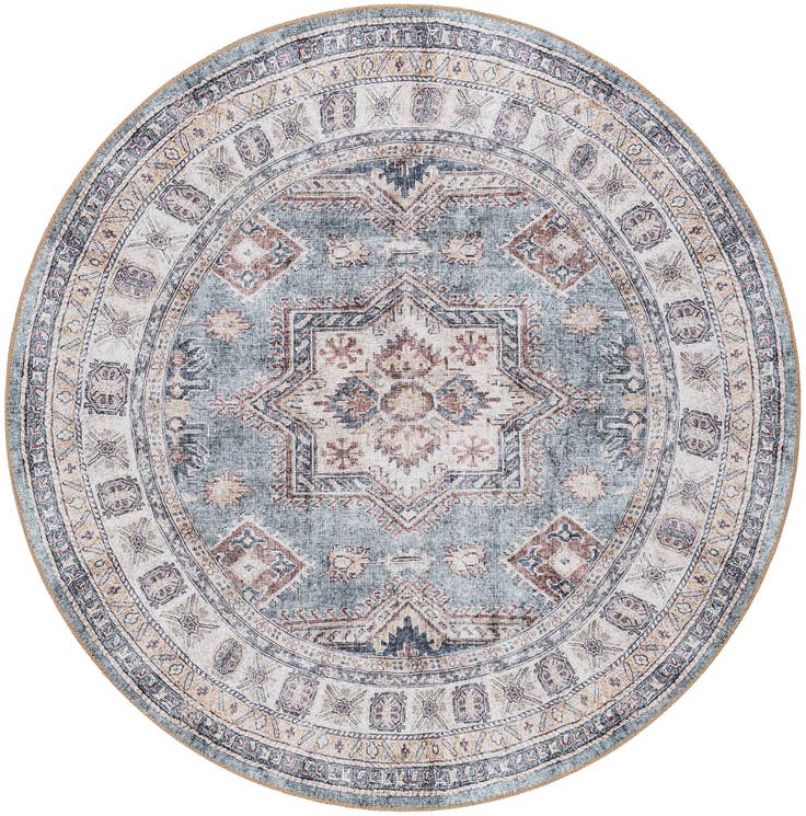 Detail image of 5' 1 x 5' 1 Washable Timeless Round Rug