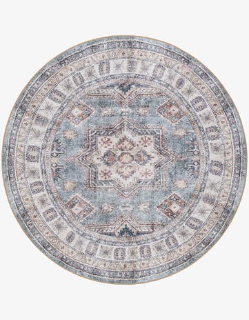 5' 1 x 5' 1 Washable Timeless Round Rug