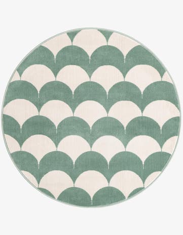 Soft Green Whimsy Kids Round Rug