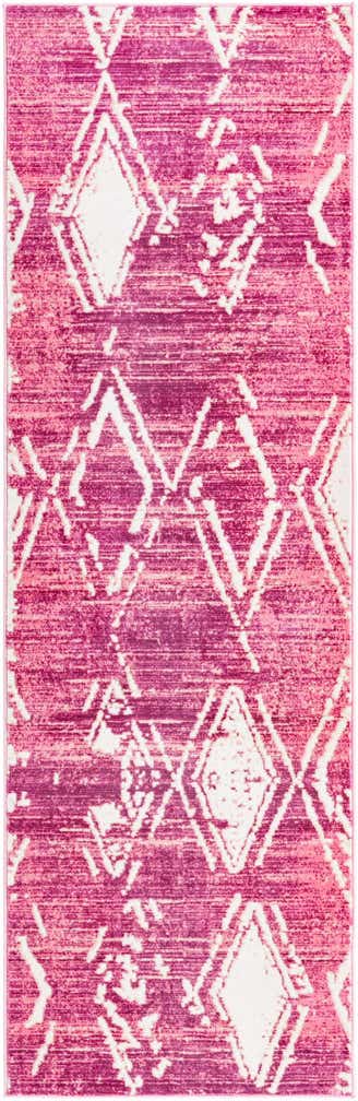 2' 7 x 8' Sorrel · Geometric diamond rug, pink and ivory