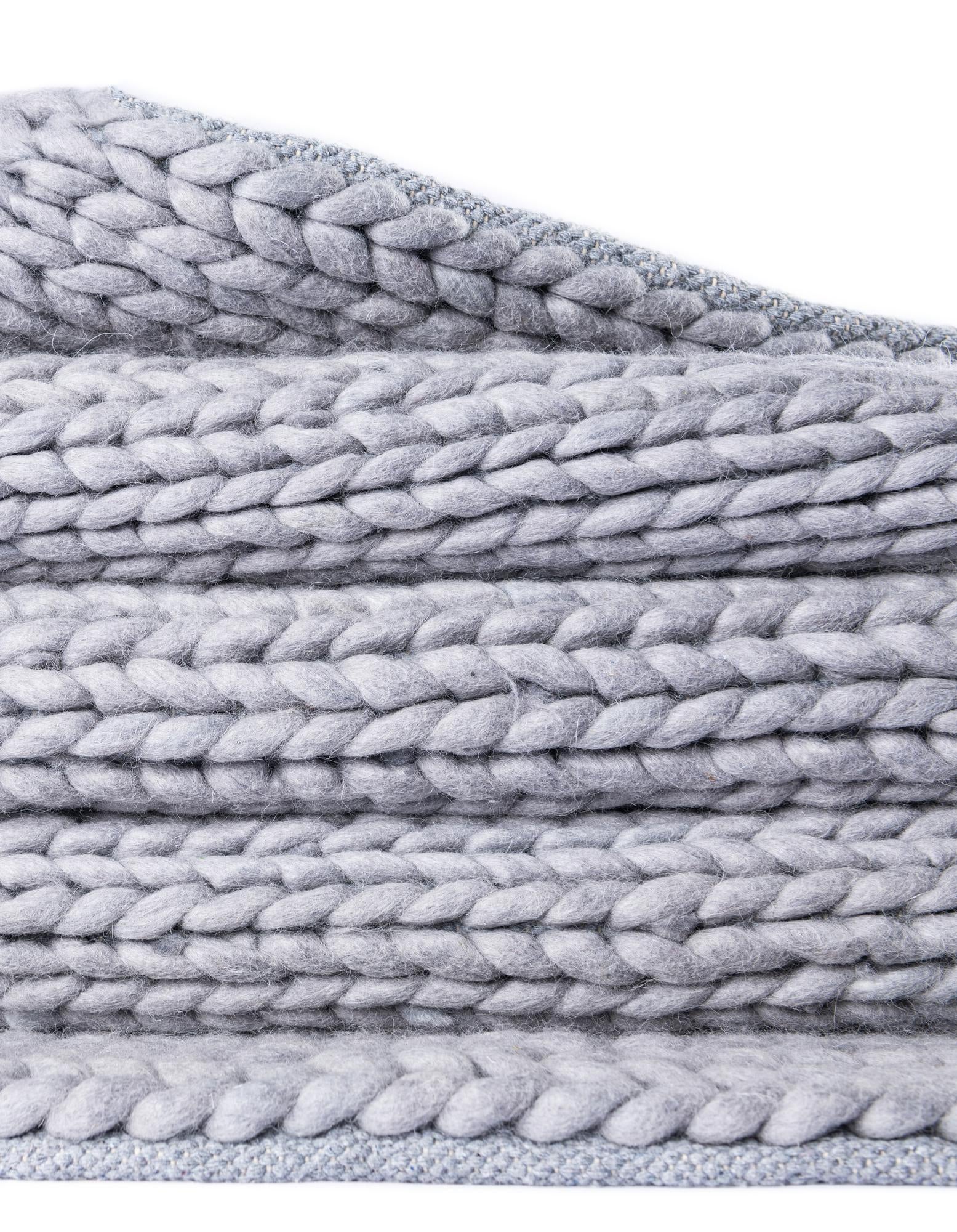 Custom Space Gray  Hand Woven Lana New Zealand Wool Rug