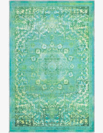 Spring Green Washable Renaissance Rug
