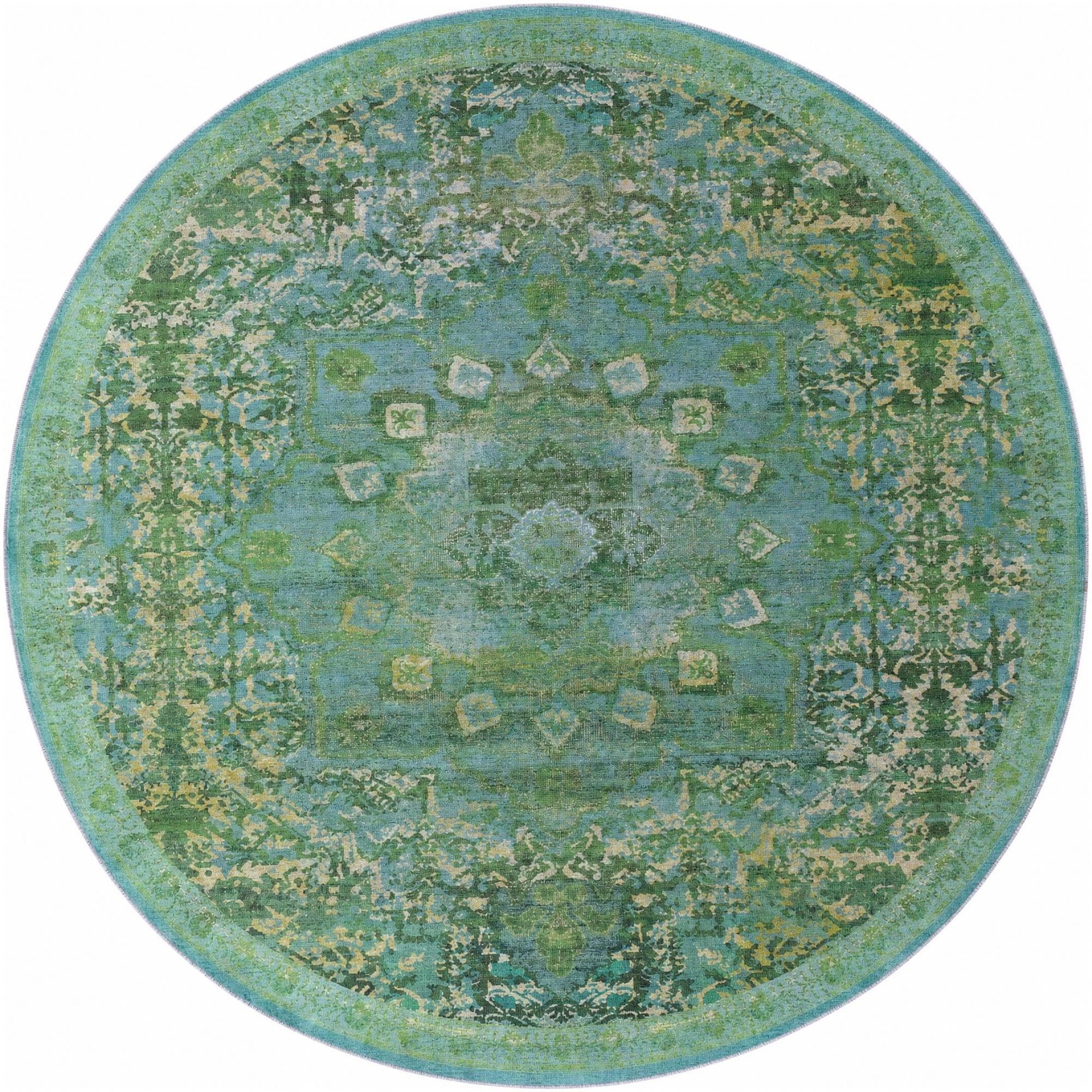 Spring Green Renaissance Round Rug