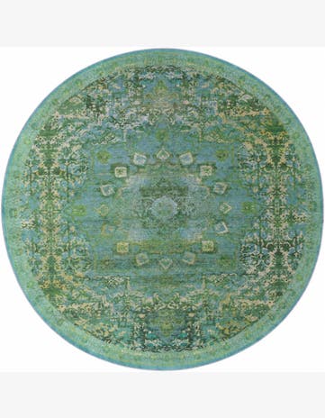Spring Green Renaissance Round Rug