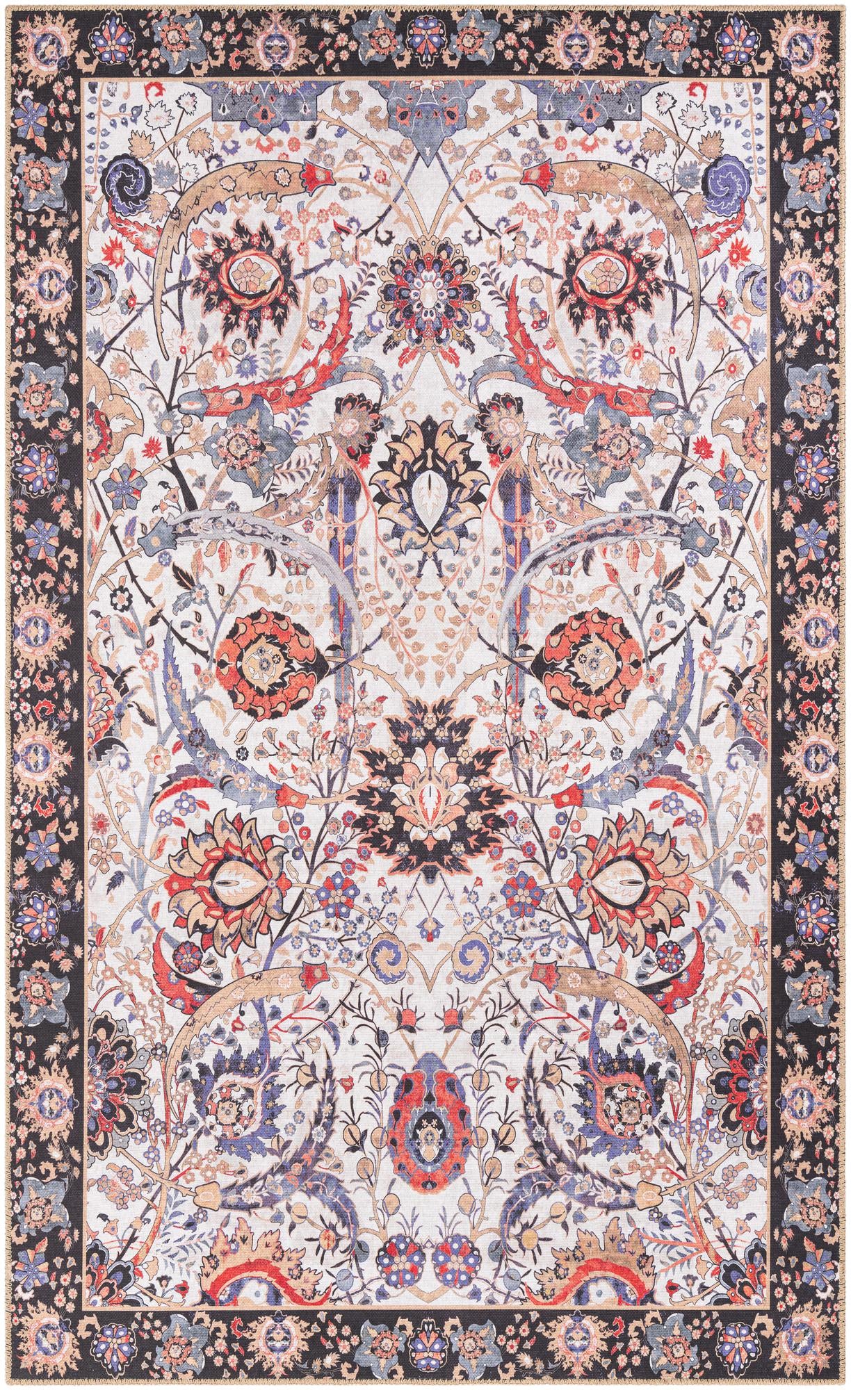 Starr · Border Washable Rug, ivory
