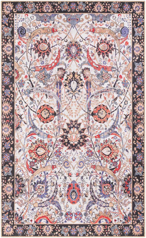 5' 1 x 8' Starr · Border Washable Rug, ivory