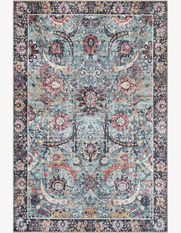 Starr · Border Washable Rug, vintage green