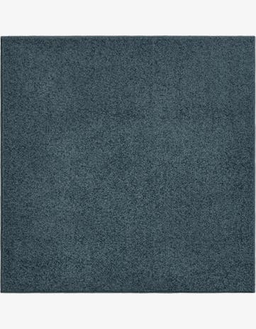 Steel blue Everyday Solid Square Rug