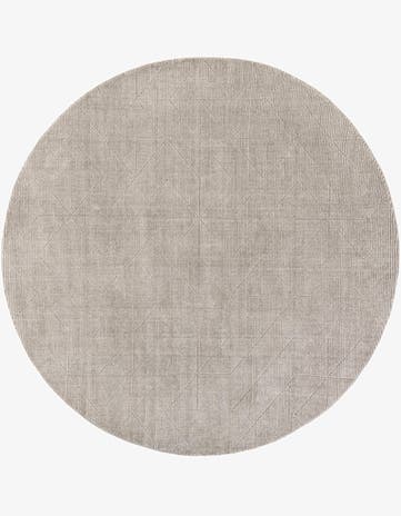 Steel gray WoolCraft Geometric Round Rug
