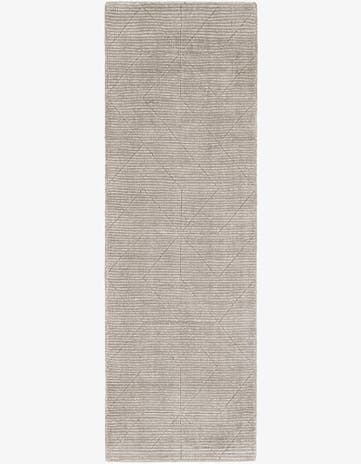 Steel gray WoolCraft Geometric Runner Rug