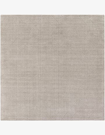 Steel gray WoolCraft Geometric Square Rug