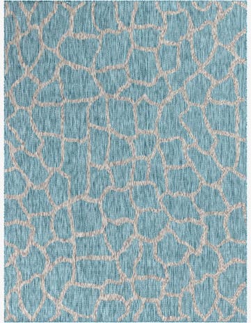 9' x 12' Stillwater · Animal print Outdoor Rug, aqua