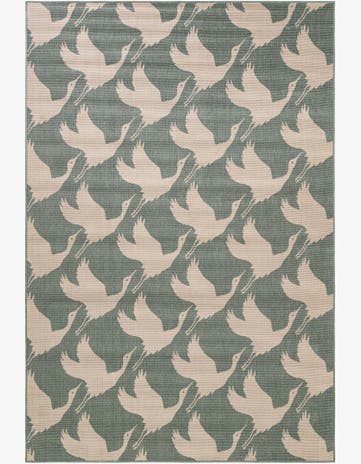 Stone Blue Easy-Clean Coastal Indoor / Outdoor Rug