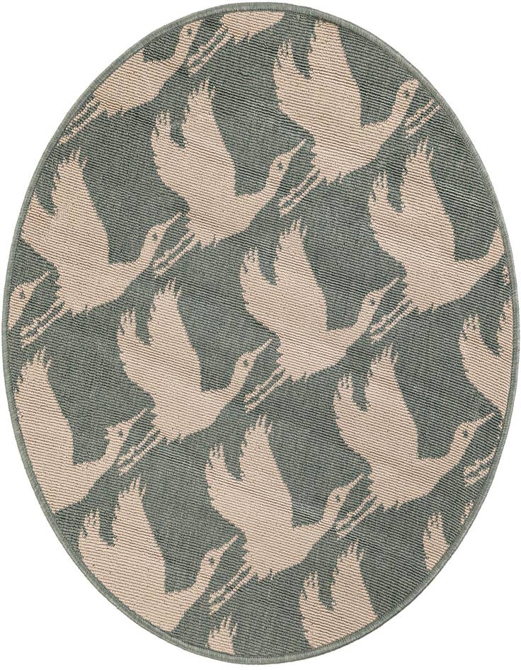 Detail image of 3' x 3' Easy-Clean Coastal Indoor / Outdoor Round Rug