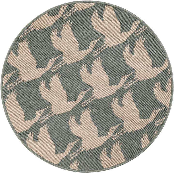 3' x 3' Easy-Clean Coastal Indoor / Outdoor Round Rug