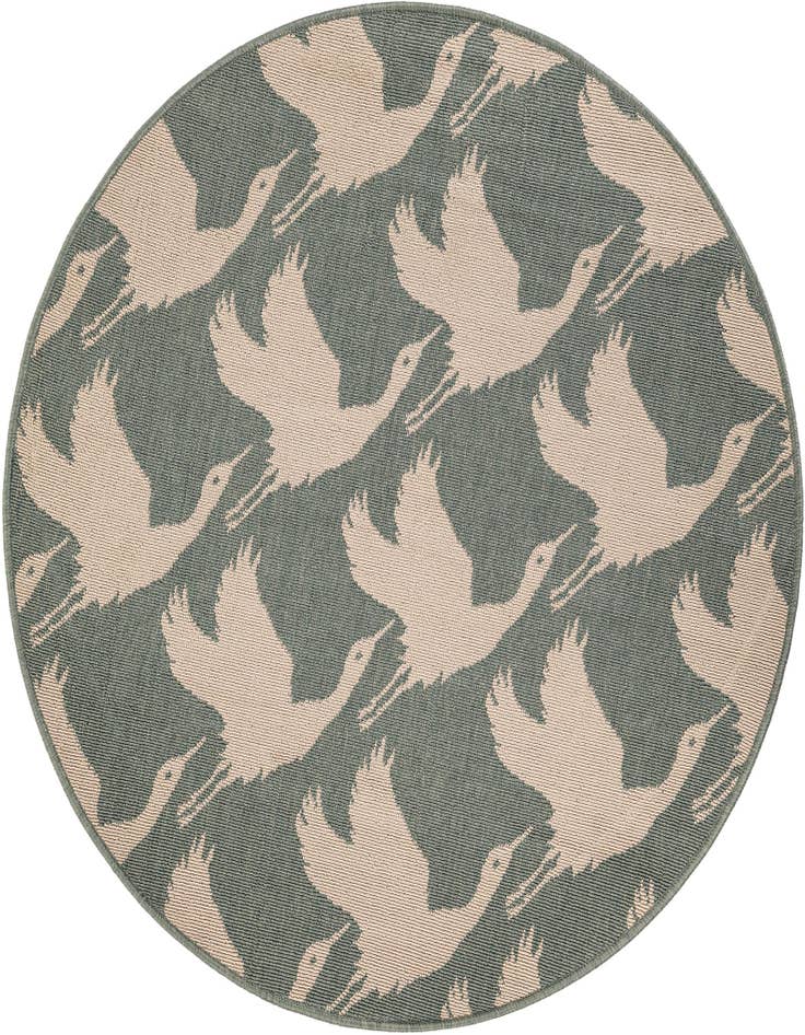 Detail image of 4' x 4' Easy-Clean Coastal Indoor / Outdoor Round Rug