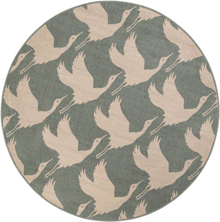 Detail image of 5' x 5' Easy-Clean Coastal Indoor / Outdoor Round Rug
