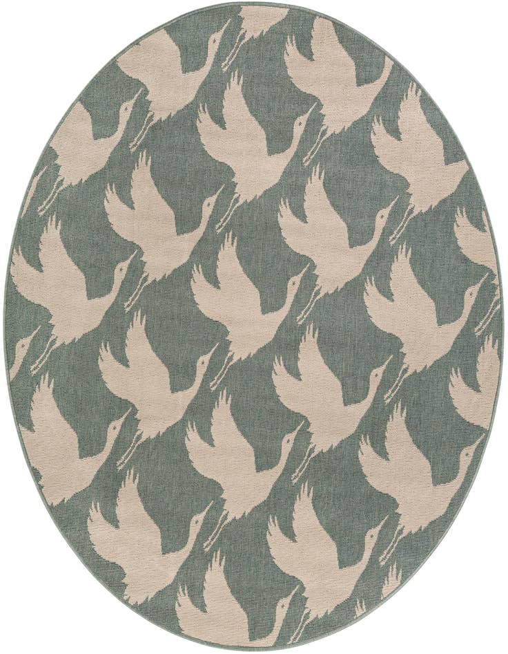 Detail image of 6' x 6' Easy-Clean Coastal Indoor / Outdoor Round Rug