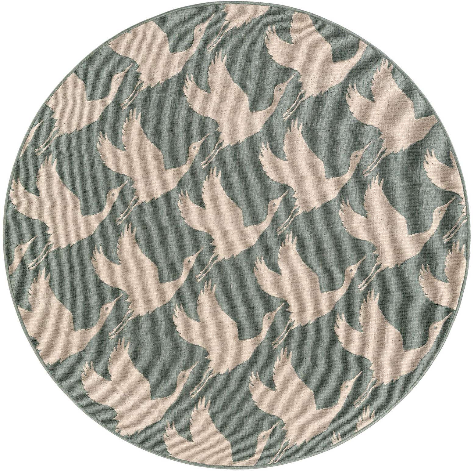 6' x 6' Easy-Clean Coastal Indoor / Outdoor Round Rug