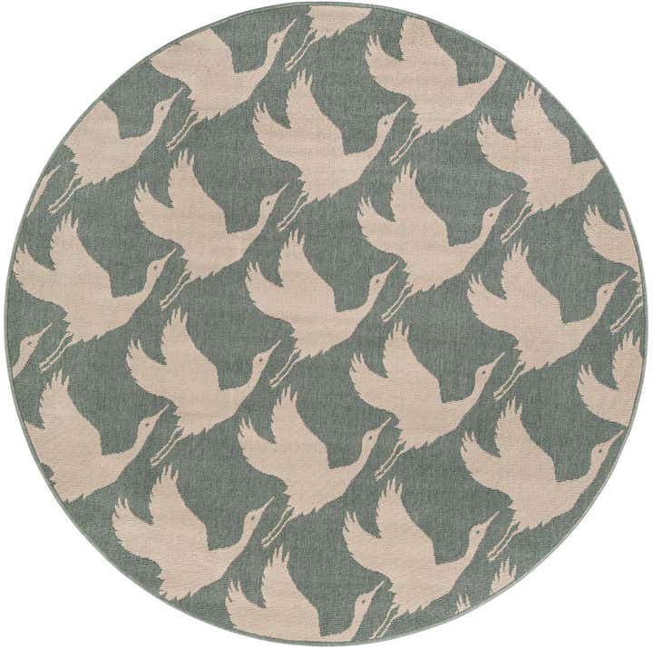 6' x 6' Easy-Clean Coastal Indoor / Outdoor Round Rug