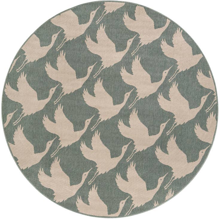 Detail image of 6' x 6' Easy-Clean Coastal Indoor / Outdoor Round Rug