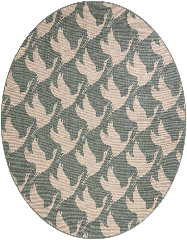 Detail image of 7' 10 x 7' 10 Easy-Clean Coastal Indoor / Outdoor Round Rug