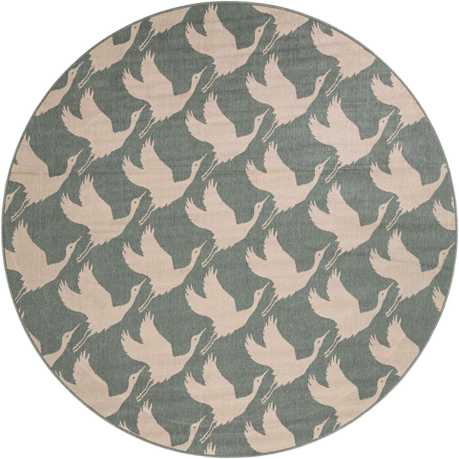 7' 10 x 7' 10 Easy-Clean Coastal Indoor / Outdoor Round Rug